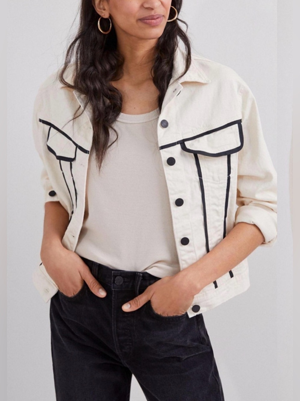 PASTICHE Contrast Denim Jacket Size XS